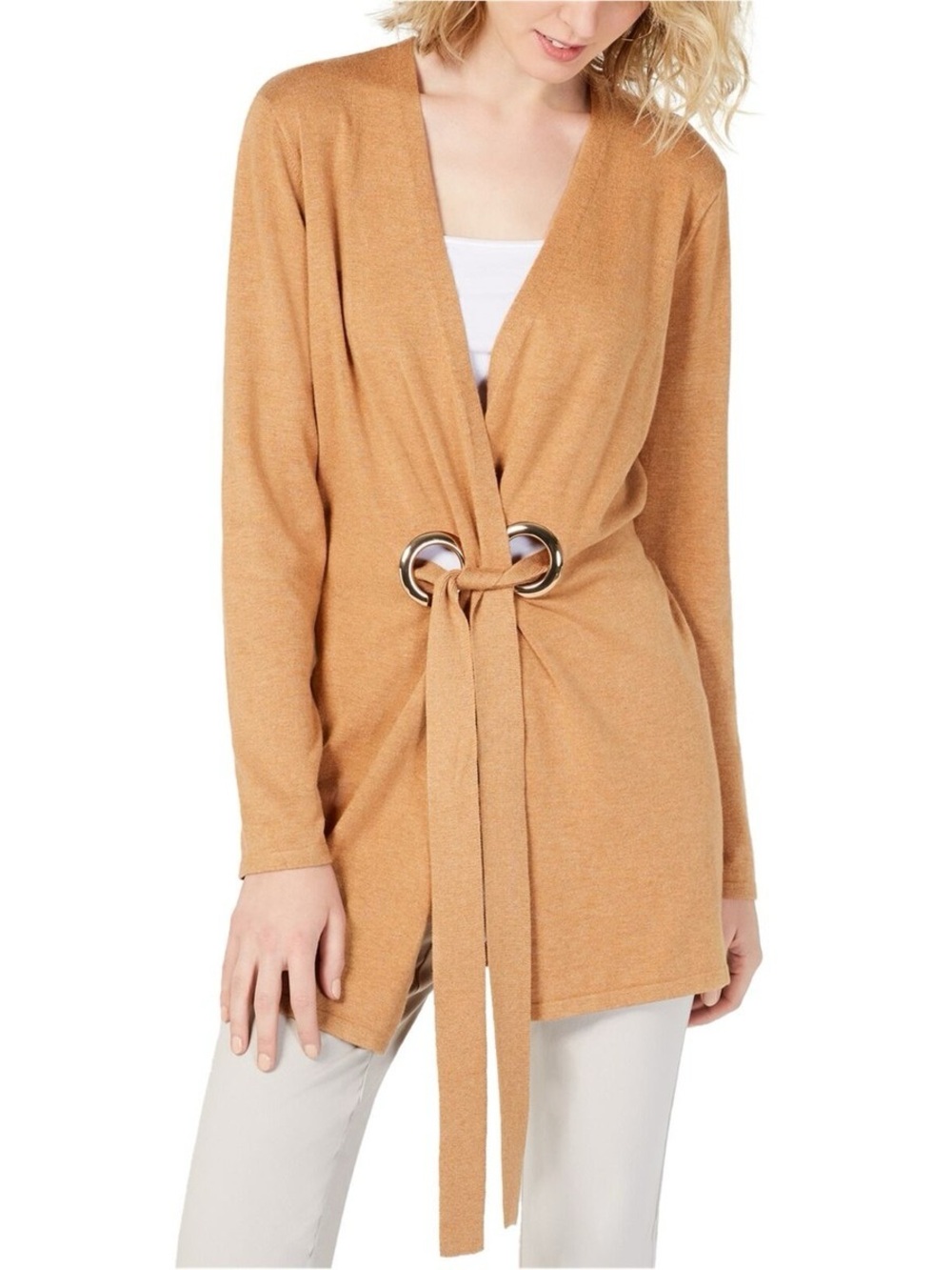 I-N-C Grommet Detail Cardigan Sweater